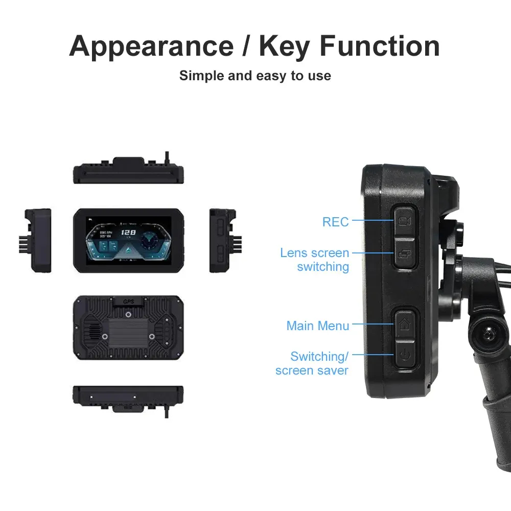 5-Zoll-Navigation Motorrad Wireless Apple Carplay Android Auto Moto Navi GPS-Navigator für Motorrad IPX7 wasserdichter Bildschirm