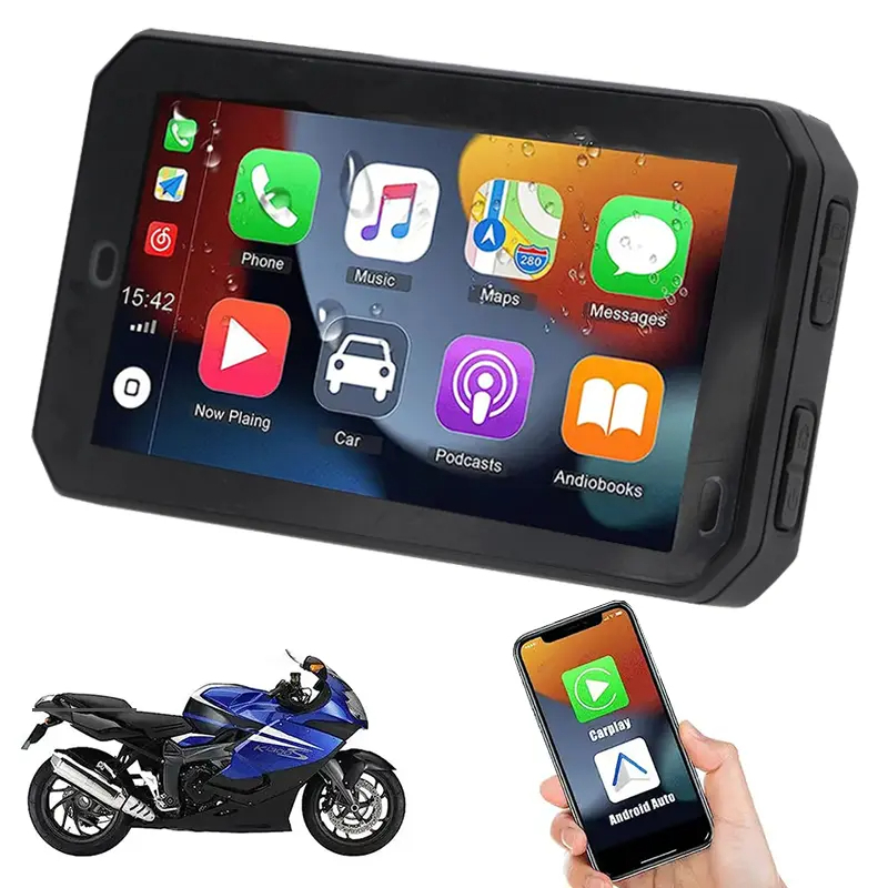 Carplay bildschirm 5 zoll Touch Wasserdichte Motorrad GPS Carplay Monitor Android BT Drahtlose Carplay Motor Fahrrad GPS Navigation