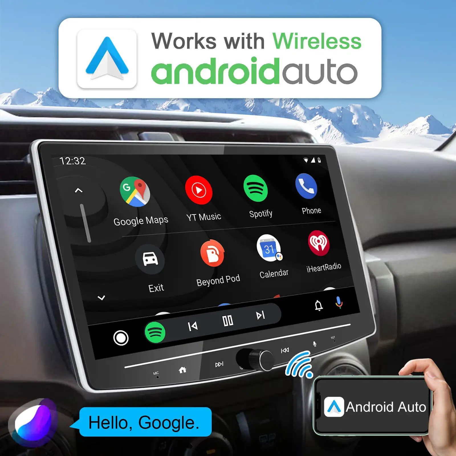 Abnehmbarer Touchscreen 10.1 „Android-Radios, Auto-Multimedia-Player mit GPS, 1 Din-Auto-Video-Player