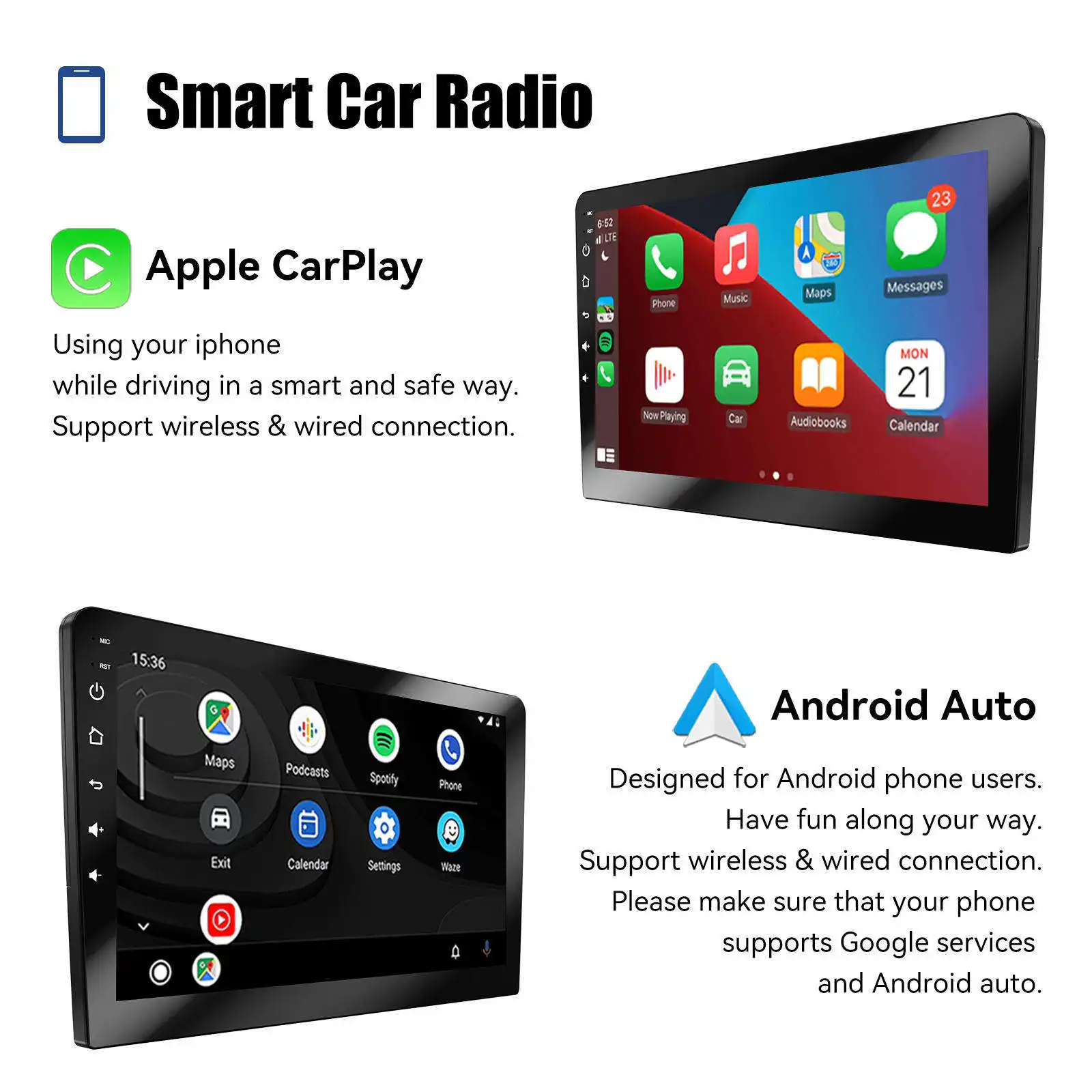 9/10 Zoll Android12 8+128GB Universal Player 2k Auflösung Touchscreen Radio für Autoradio Android mit WIFI Carplay GPS